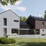 Nowe domy na sprzedaż w okolicy Poznania. Osiedle Morena Residence Solbud. Domy z dużymi garażami będą gotowe w 2021 roku.